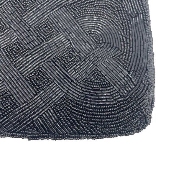 Vintage Jem? Black Beaded Evening Bag With Shoulder Strap - Picture 4 of 5